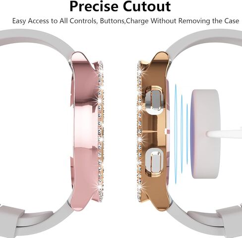 3 عبوات Colaxuyi لساعة Samsung Galaxy Watch 4 مقاس 44 مم مع واقي شاشة من الزجاج المقوى، غطاء حماية كامل من البولي كربونات الصلب الماسي الكريستالي لملحقات Galaxy Watch 4 مقاس 44 مم in Kuwait