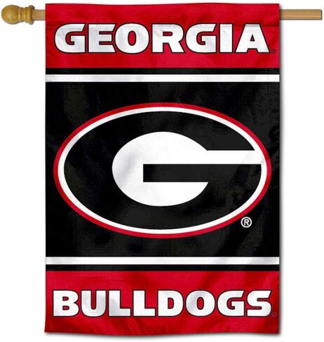 شركة College Flags & Banners Co. علم منزل Georgia Bulldogs G ذو الوجهين والمزدوج الجوانب in Kuwait