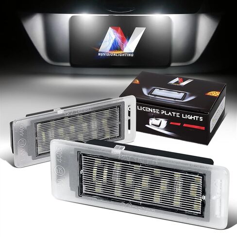 NVL-LPL-027 Pair of Black Housing/Clear Lens LED License Plate Lights Compatible with Viper 2015-2017 / Grand Cherokee 2014-2020 in Saudi Arabia