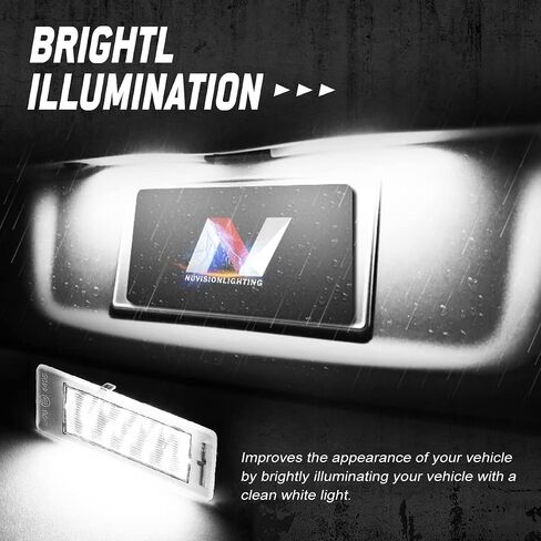 NVL-LPL-027 Pair of Black Housing/Clear Lens LED License Plate Lights Compatible with Viper 2015-2017 / Grand Cherokee 2014-2020 in Saudi Arabia