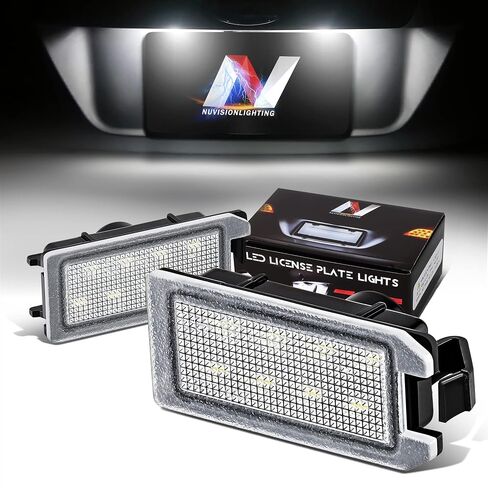 NVL-LPL-027 Pair of Black Housing/Clear Lens LED License Plate Lights Compatible with Viper 2015-2017 / Grand Cherokee 2014-2020 in Saudi Arabia