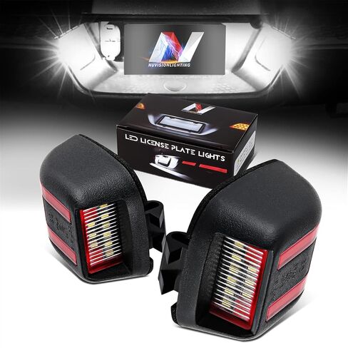 NVL-LPL-027 Pair of Black Housing/Clear Lens LED License Plate Lights Compatible with Viper 2015-2017 / Grand Cherokee 2014-2020 in Saudi Arabia