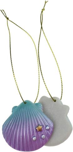 8 قطع من الأصداف البحرية ذات قلم الرصاص من الراتنج مع حبل لتعليق شجرة الكريسماس وحلي الشاطئ وديكور منزلي للزفاف ومشروع الحرف اليدوية بنفسك in Kuwait