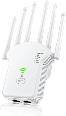 موسع WiFi، مكرر WiFi 1200 ميجابت/ثانية (867 ميجابت/ثانية 5 جيجا هرتز + 300 ميجابت/ثانية 2,4 جيجا هرتز)، معزز WiFi مع وضع مكرر/جهاز توجيه/نقطة وصول، موسع نطاق الإنترنت مع منفذ LAN/WAN، مناسب للمنزل والمكتب. in Kuwait