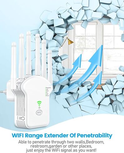 موسع WiFi، مكرر WiFi 1200 ميجابت/ثانية (867 ميجابت/ثانية 5 جيجا هرتز + 300 ميجابت/ثانية 2,4 جيجا هرتز)، معزز WiFi مع وضع مكرر/جهاز توجيه/نقطة وصول، موسع نطاق الإنترنت مع منفذ LAN/WAN، مناسب للمنزل والمكتب. in Kuwait