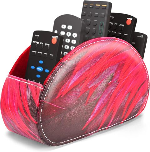 lizimandu Remote Control Holder, PU Leather Remote Caddy Desktop Organizer with 5 Spacious Compartments for TV Remotes/Media Controllers/Office Supplies (1-Black) in Saudi Arabia