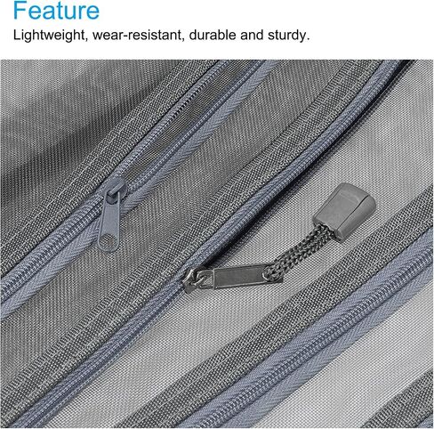 MECCANIXITY Mesh Zipper Bags, A5 Nylon Double Layer Zip File Pouch Storage Organizer Pockets for Travel Office Accessories, Black Pack of 6 in Saudi Arabia