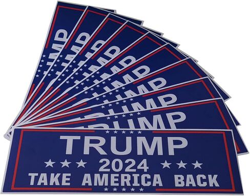 10 عبوات من ملصقات السيارات Trump 2024 Take America Back Car ملصق مضاد للماء لمصد السيارة وخوذة الكمبيوتر المحمول، 3 × 9 بوصات in Kuwait