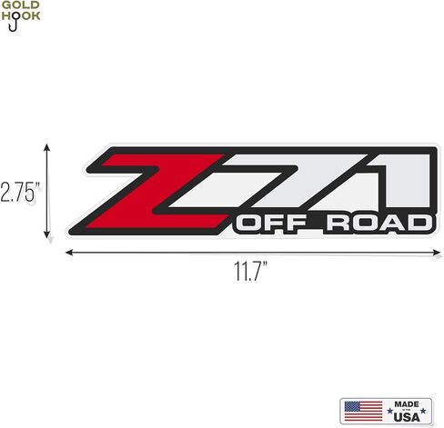 ملصقات GOLD HOOK Z71 للطرق الوعرة تناسب Chevy Silverado - F (2001-2006) Bed Side 1500 2500 HD Premium Series (لمسة نهائية معدنية) in Saudi Arabia