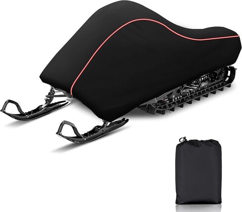 غطاء تزلج XYZCTEM Premium 420D مقاوم للماء وقابل للقطر على الجليد متوافق مع Yamaha Polaris Ski-Doo Arctic Cat (يناسب الطول 130 بوصة × 51 بوصة × 48 بوصة أسود) in Kuwait