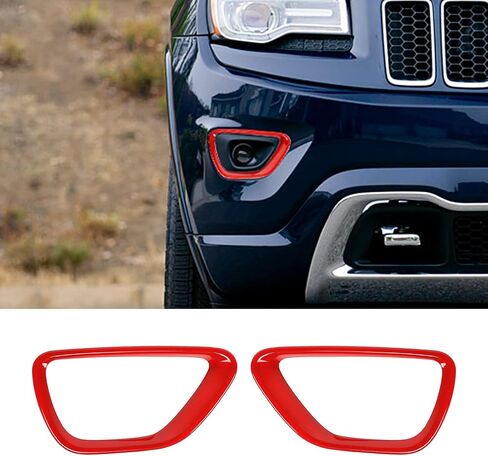 JeCar Front Fog Light Trim Cover Fog Lamp Bezel Exterior Accessories for Jeep Grand Cherokee 2014-2016, Carbon Fiber Finish in Saudi Arabia