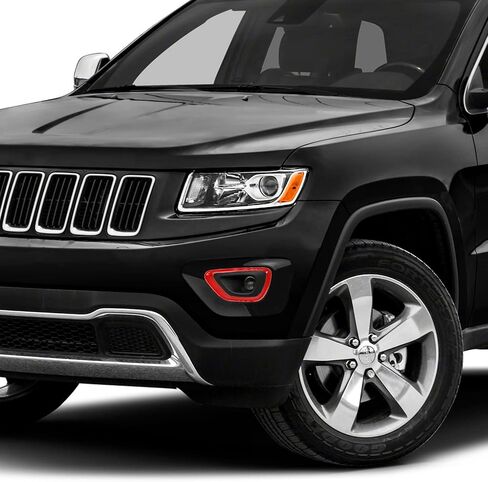 JeCar Front Fog Light Trim Cover Fog Lamp Bezel Exterior Accessories for Jeep Grand Cherokee 2014-2016, Carbon Fiber Finish in Saudi Arabia