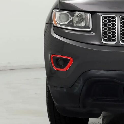 JeCar Front Fog Light Trim Cover Fog Lamp Bezel Exterior Accessories for Jeep Grand Cherokee 2014-2016, Carbon Fiber Finish in Saudi Arabia