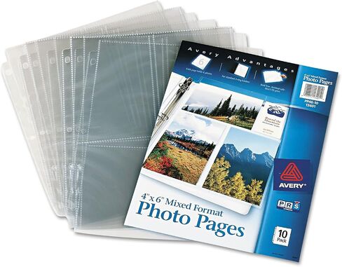 Avery 13401 Photo Storage Pages for Six 4 x 6 Mixed Format Photos, 3-Hole Punched, 10/Pack in Saudi Arabia
