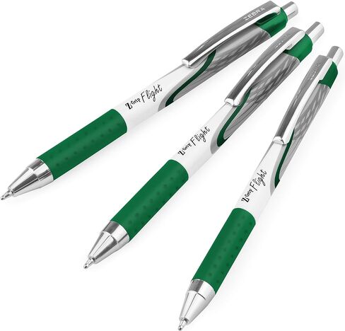 Zebra Classic Z-Grip Flight Ballpoint Pens - 1.2mm - Green - Pack of 3 in Saudi Arabia