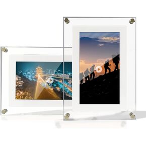 Acrylic Digital Photo Frame, NFT 5/7/10 Inch Transparent LCD Screen with 1GB Memory and Support Horizontal and Vertical Switching,5 INCH