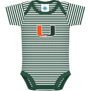 Creative Knitwear Hunter Green/White Striped Bodysuit Size 3-6M - Miami U