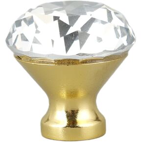 Crystal Door knobs,2Pcs Single Hole Diamond Crystal Handle Cabinet Wardrobe Drawer Handle, 30cm Handle Gold Bottom (Color : Gold)(Color:Gold)