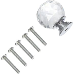 Crystal Door knobs,Crystal Draw Knob 4pcs Crystal Glass Knobs Dresser Crystal Door Knob Doorknobs for Interior Door Simple Indoor