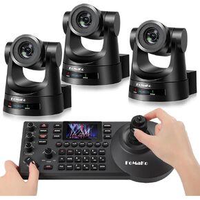 FoMaKo PTZ Camera 30X, Bundle HDMI 3G-SDI IP PoE HDMI,for Church Worship(3pcs),PTZ Controller PoE (PTZ Bundle BH302 + FMK30SDI)
