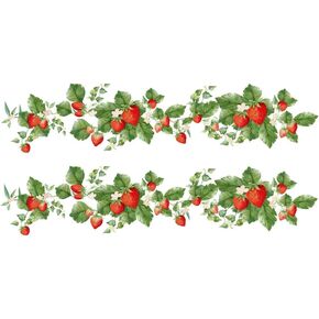 Red Strawberry Green Vine Wall Sticker for Kitchen Bedroom Door Frame Closet Decoration Stickers Window Stickers