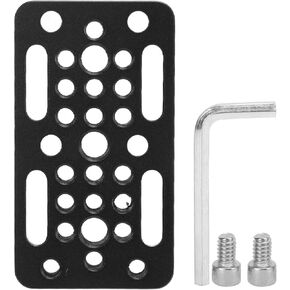 Quick Release Plate for Camera Tripod Head, Universal Aluminum Alloy Mounting Plate with 1/4 & 3/8 Screw Holes, Compact and Durable for Stabilizer, Cage Accessories