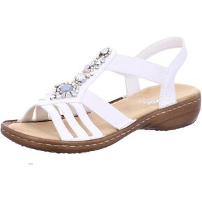 Rieker Women's 60839 Sandals, White, 8 Women