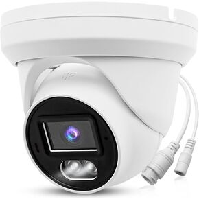 Real HD 8MP 4K PoE IP Full Color Night Vision Turret Dome Security Camera Outdoor, 2.8mm Wide Angle, H.265, Compatible with Hik-Vision Uniview NVR, BlueIris, NDAA Compliant