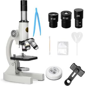 64X-2400X Monocular Optical Microscope Elementary School Children Science Experimental Biology Teaching Microscope Children Birthday Gifts