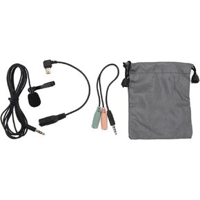Akozon Lavalier Lapel Microphone Omnidirectional Noise Reduction Plug & Play On Mic Clear Sound for Live Streaming Vlog Interview KTV Outdoor