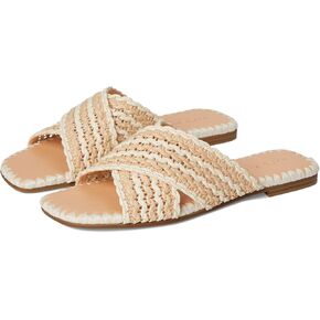 Women's Nylie Flat Sandal, Cream/Light Natural Multi, 8