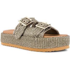 Women's Raffia Platform Sandals Casual Adjustable Buckle Strap Comfortable Open Toe Woven