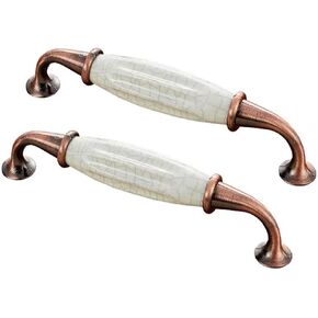 Vintage Cabinet Handles Pulls,drawer pulls, 2 pcs Kitchen Cabinet Ceramic Bow Handle Drawer Handles/Knob, Cabinet Drawer Pull Ceramic Door Handle Wardrobe Knob, Hole Centers 5.0" ( Color : Style a )