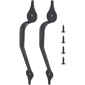 Vintage Cabinet Handles Pulls,drawer pulls, Rustic Gate Handle 11 Inch, 2Pcs Sliding Barn Door Handle Pull Black Vintage Gate Pull Handle Fence Gate Handle Carbon Steel Sliding Door Handle Accessories