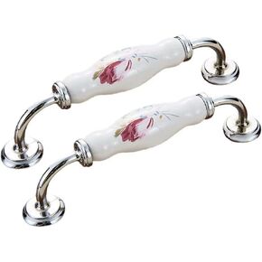 Vintage Cabinet Handles Pulls,Drawer pulls, 2 pcs Ceramic Wardrobe Door Pulls Dresser Drawer Handles, Drawer Pulls Cabinet Handle Cupboard Furniture Handle Home Decoration (Color : Style F)