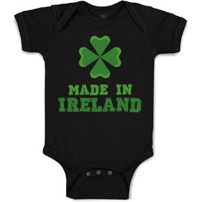 Custom Baby Bodysuit Made in Ireland A Funny Cotton Boy & Girl Baby Clothes Black Design Only 6 Months