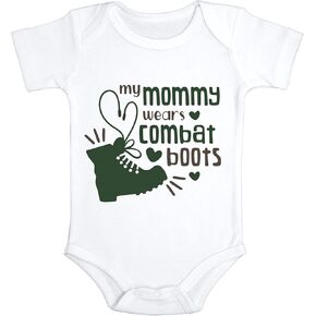 My Mommy Wears Combat Boots Baby Bodysuit | Military Baby | Thank you for your Service