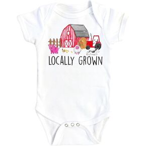 Farm Locally Grown - Baby Boy Girl Clothes Infant Bodysuit Funny Cute Newborn