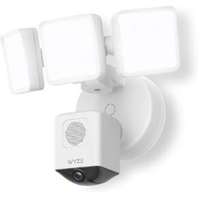 WYZE Floodlight Camera Pro, 3000-Lumen LEDs, 180° Wide View, 2K HD Outdoor Security Camera, Motion Detection, 105dB Siren, Cloud & Local Storage, Color Night Vision, Wired (Renewed)