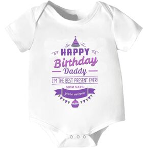 Funny Print Letters Rompers Newborn Infant Bodysuit Baby Kids Short Sleeves Rompers Happly Birthday Daddy