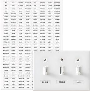 Light Switch Sticker Set, 356 Pieces, Transparent Fan Labels for Home and Office Organization