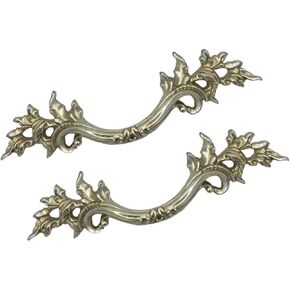 Vintage Cabinet Handles Pulls,drawer pulls, 2 pcs Antique Zinc Alloy Door Knobs Cabinet Hardware Pulls Kitchen Furniture Handles Wardrobe Knobs/Pulls Cabinet Hardware,Hole Distance 76 mm (Retro Silver