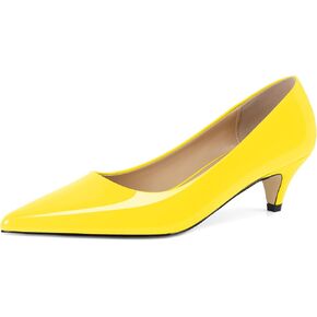 YODEKS Womens Kitten Heel Pumps Pointy Toe Low Kitten Heels Slip On 2 Inch Office Dress Shoes