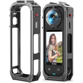 قفص لـ Insta360 x5 ، حالة حماية متينة من ألومنيوم مع مقبض إطلاق سريع ، حوامل أحذية باردة مدمجة و 1/4 بوصات لإكسسوارات Insta360 x5