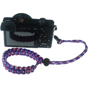 550 Paracord Adjustable Wrist Strap for DSLR, Compact Cameras (RD/BL/WT)