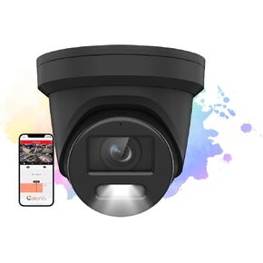 4MP Full Time Color PoE IP Black Camera, 24/7 Color Night View, H.265+ Indoor and Outdoor, Turret, Network Security, 2.8mm, Compatible with Hikvision DS-2CD2347G2-LU Black case