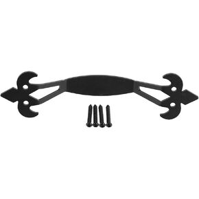 Vintage Cabinet Handles Pulls,Drawer pulls, Carbon Steel Cabinet Handles, Black Cabinet Pulls Unique Cupboard Handles Door Knobs with Accessories for Sliding Barn Door, Garages