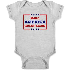 Make America Great Again Logo Infant Bodysuit for Little Patriots Grey 6M