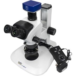 Biologix Trinocular Stereomicroscope, Eyepiece 10X/23mm (Adjustable View), with Intelligent Measuring Camera YW3609E, with External Ground Light Source and Four-Zone Control Ring Light HS-72