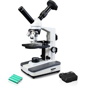 Vision Scientific VME0008-T-RC-E2-M-DG3.0 Digital Microscope, 40x-800x, LED Illumination,Coarse and Fine Focus, 110V or Cordless Rechargeable Battery, 3.0MP Digital Eyepiece Camera, USB 2.0…